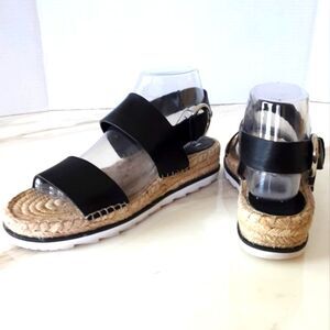 MARC FISHER DOUBLE STRAP ESPARDRILLE SANDAL SZ 7.5
